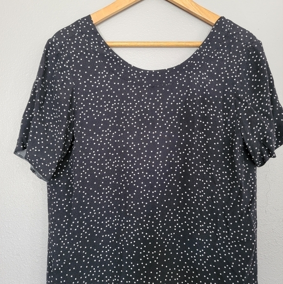 Madewell Black White Polka Dot Shift Dress Viscose Zip Back Size 4 D84 - Picture 3 of 10